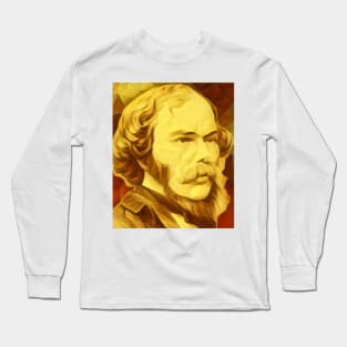 George Henry Lewes Golden Portrait | George Henry Lewes Artwork 9 Long Sleeve T-Shirt